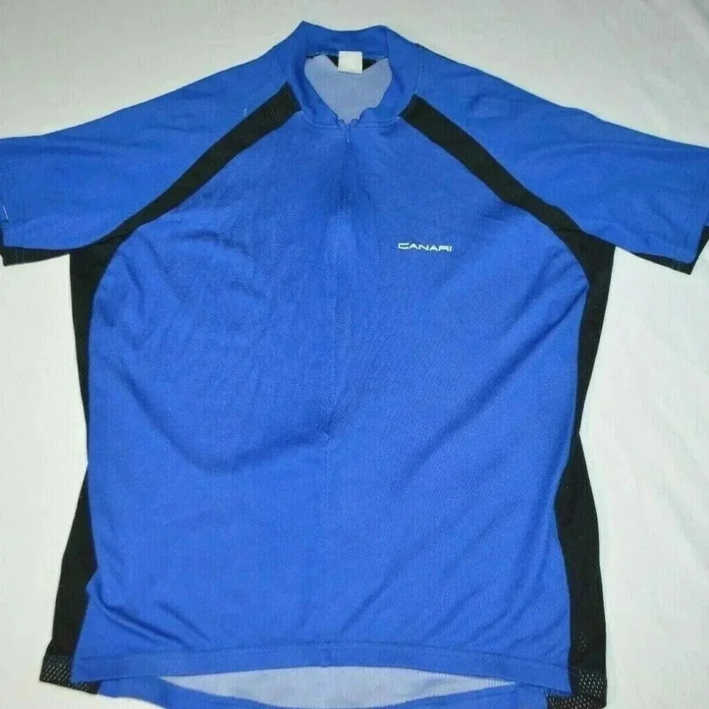 Canari Blue Black Short Sleeve 1/2 Zip Cycling